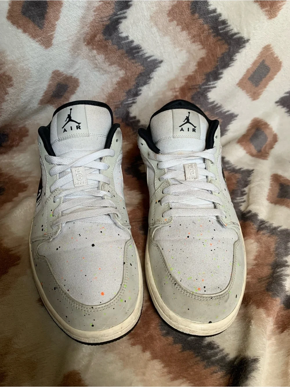 Air Jordan 1 Low Brushstroke Swoosh - Paint Splatter DM3528 100 Size 12